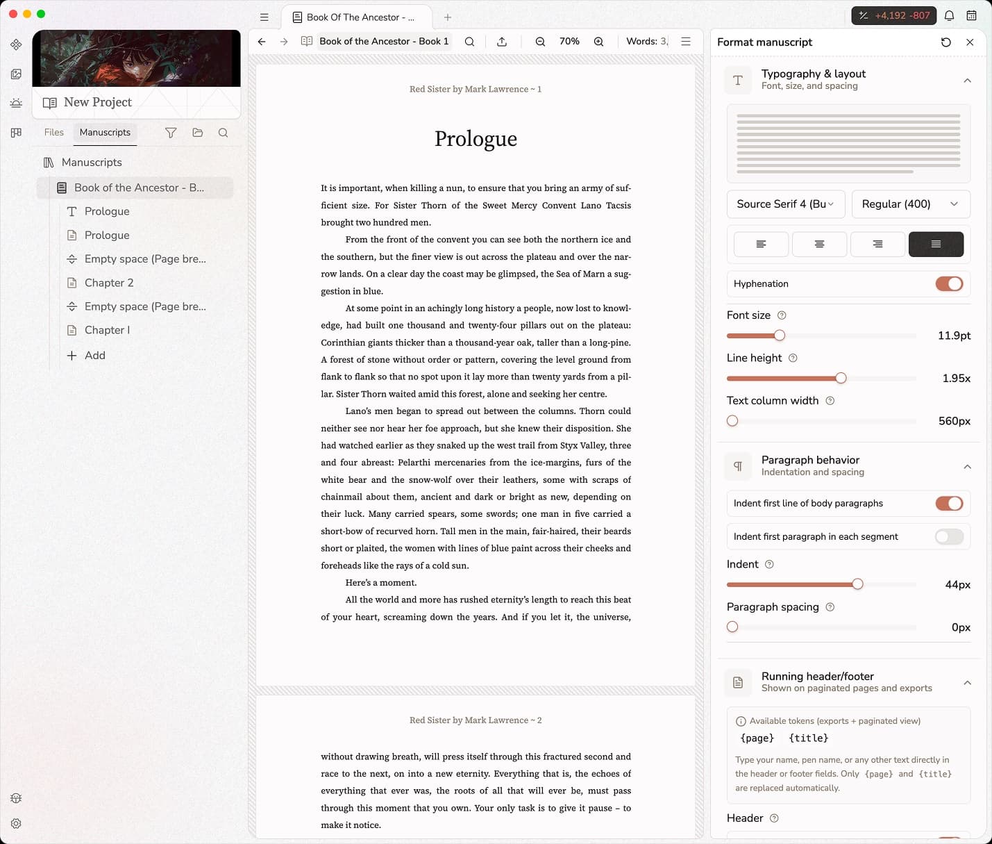 Writality manuscript editor preview